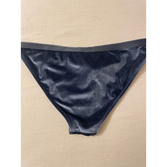 Cupshe Swim Women Sz M Bikini Bottom Velvet High Waist Swimwear Blue/Gray NWT - Picture 5 of 6